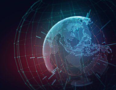 Dünya futuristik teknoloji arka plan 