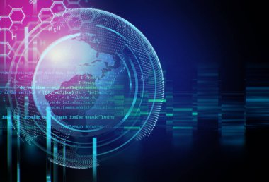 Dijital kod numarası soyut teknolojik altyapı