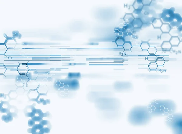 Chemische wetenschap, medische stof en moleculen achtergrond 3d — Stockfoto