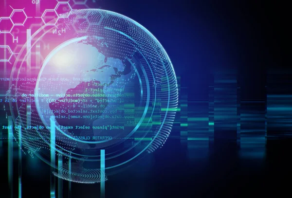 Dijital kod numarası soyut teknolojik altyapı