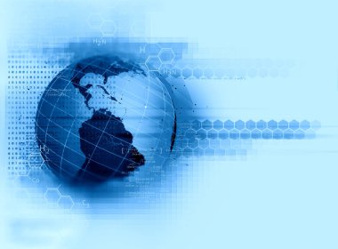 Dünya futuristik teknoloji arka plan illüstrasyon