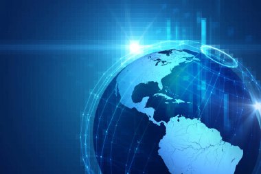 Dünya futuristik teknoloji arka plan illüstrasyon