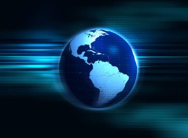 Dünya futuristik teknoloji arka plan 3D render 