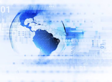 Dünya futuristik teknoloji arka plan illüstrasyon