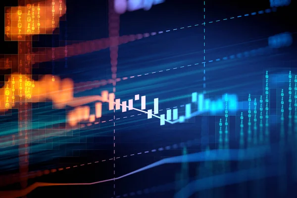 Tekniska finansiella diagram på teknik abstrakt bakgrund — Stockfoto