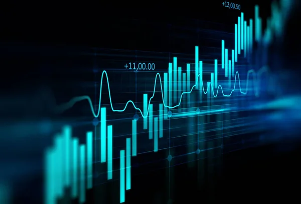 Gráfico financeiro técnico sobre tecnologia resumo fundo — Fotografia de Stock