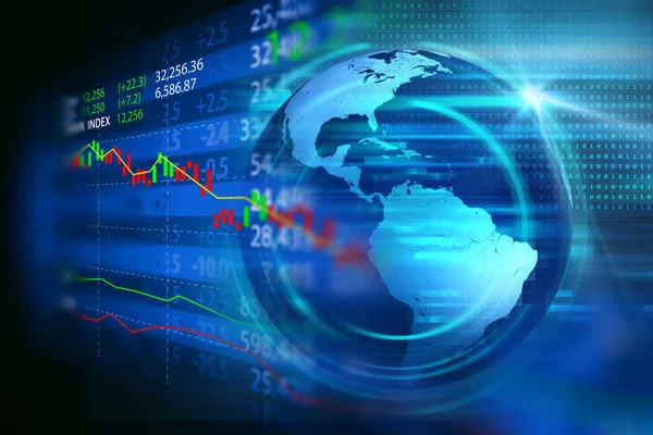 Tekniska finansiella diagram på teknik abstrakt bakgrund — Stockfoto