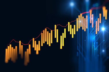 Teknik mali grafik teknolojisi arka plan üzerinde