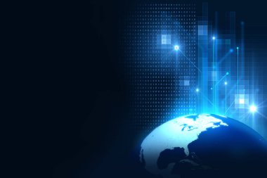 Dünya futuristik teknoloji arka plan illüstrasyon