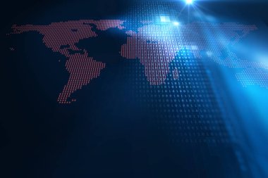 fütüristik dünya harita teknoloji arka plan