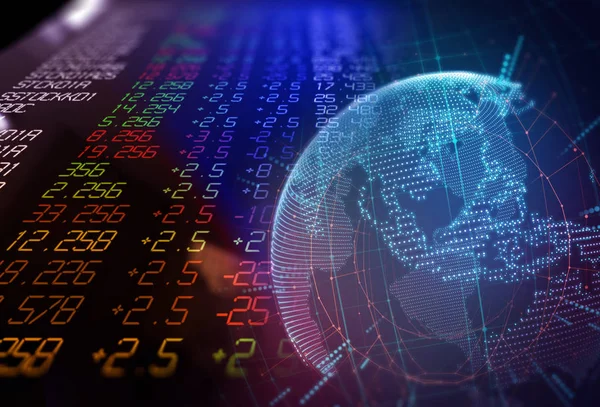 3D render Menkul Kıymetler Borsası göstermek paneli