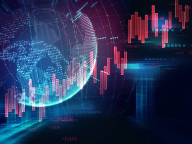 Teknik mali grafik teknolojisi arka plan üzerinde