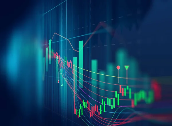 Grafik keuangan teknis di teknologi latar belakang abstrak — Stok Foto