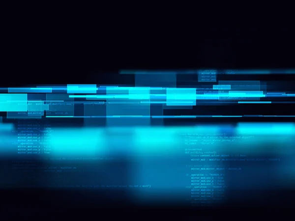 Blue digital glitch pixel technology background — Stock Photo, Image