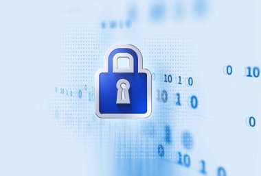 Dijital siber güvenlik sistem kavramı 3d çizim