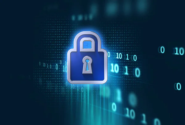Conceito de sistema de segurança cibernética digital ilustração 3d — Fotografia de Stock