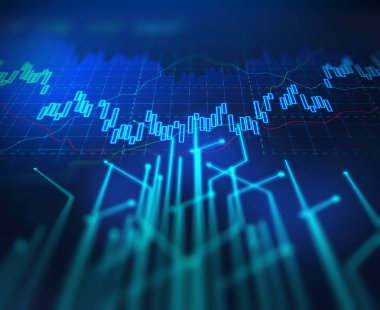 Teknik mali grafik teknolojisi arka plan üzerinde