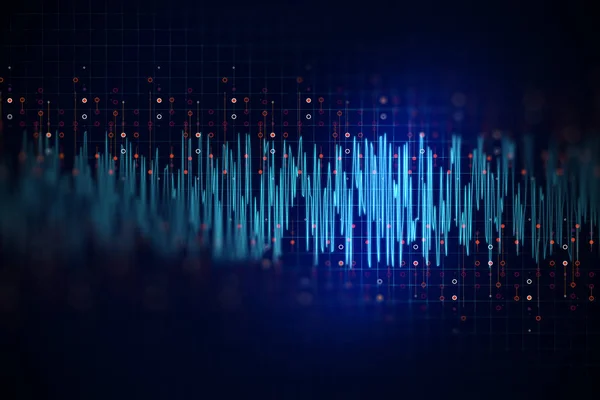 Forma de onda de audio tecnología abstracta fondo —  Fotos de Stock