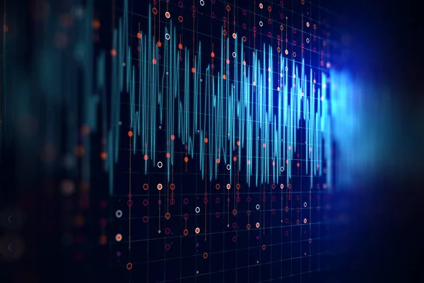 Audio waveform abstract technology background — Stock Photo, Image