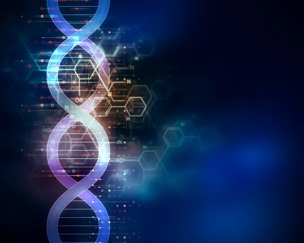 Molekuly DNA na pozadí abstraktní technologie — Stock fotografie