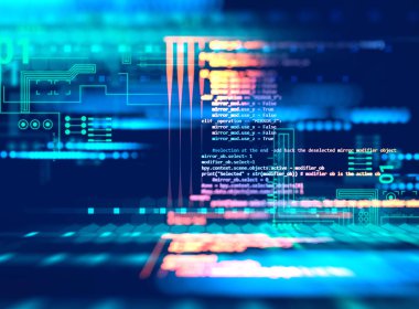 Programlama kod soyut teknolojik altyapı yazılım deve