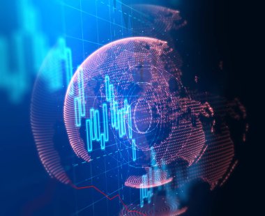 Dünya futuristik teknoloji arka plan illüstrasyon