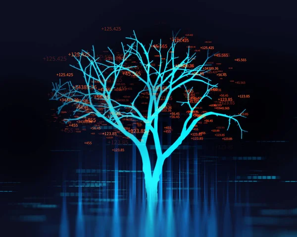 digital tree on technology background illustration