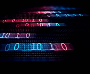 Dijital kod numarası soyut teknolojik altyapı