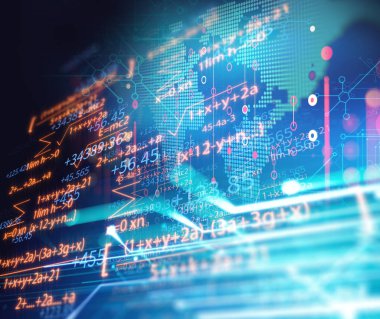 fütüristik dünya harita teknoloji arka plan