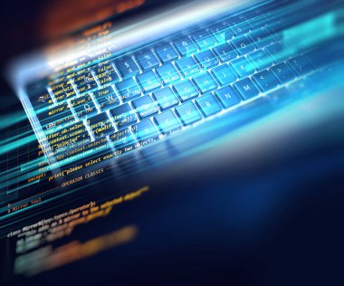Programlama kod soyut teknolojik altyapı yazılım deve