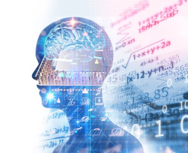 sanal insan 3dillustration çift pozlama görüntü 