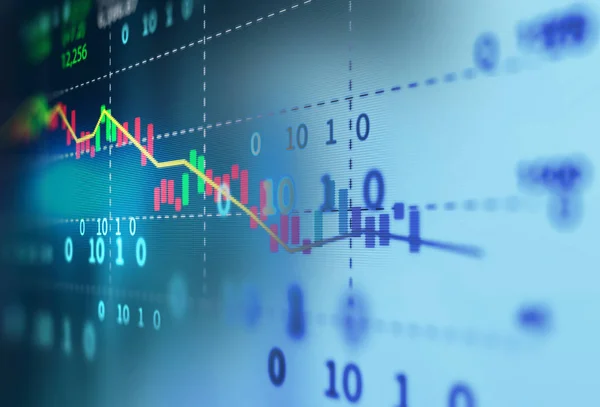 Tekniska finansiella diagram på teknik abstrakt bakgrund — Stockfoto