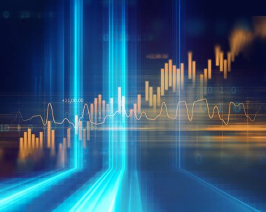 Teknik mali grafik teknolojisi arka plan üzerinde