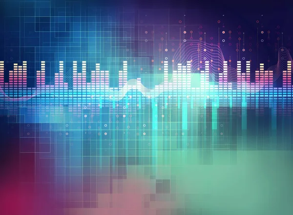 Audio Wellenform abstrakte Technologie Hintergrund — Stockfoto