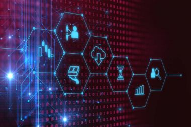 fintech kutsal kişilerin resmi üstünde soyut mali teknolojik altyapı .