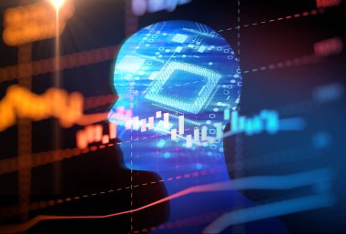 sanal insan 3dillustration çift pozlama görüntü 