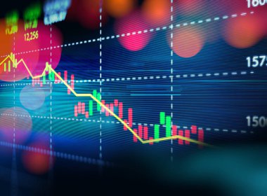 Teknik mali grafik teknolojisi arka plan üzerinde