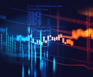 Teknik mali grafik teknolojisi arka plan üzerinde