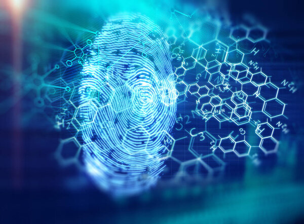 Сканирование отпечатков пальцев по голубой технологии
