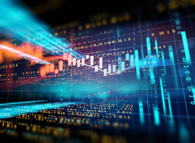 Teknik mali grafik teknolojisi arka plan üzerinde