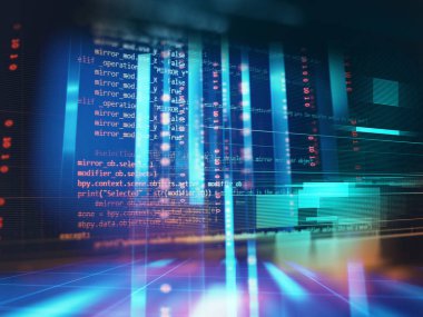 Dijital kod numarası soyut teknolojik altyapı