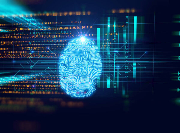Сканирование отпечатков пальцев по голубой технологии
