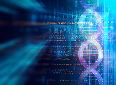 DNA molekülleri soyut teknolojik altyapı üzerinde 