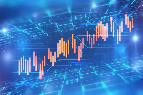 Gráfico financeiro técnico sobre tecnologia resumo fundo — Fotografia de Stock