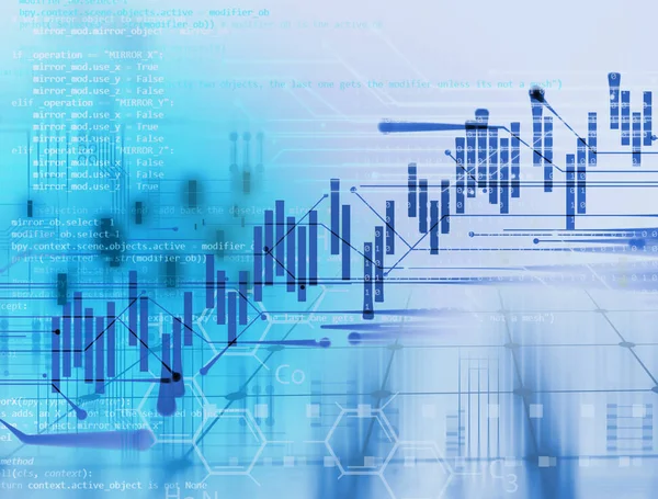 Technischer finanzieller Graph zur Technologie abstrakter Hintergrund — Stockfoto