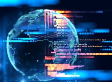 Dünya futuristik teknoloji 3D render 