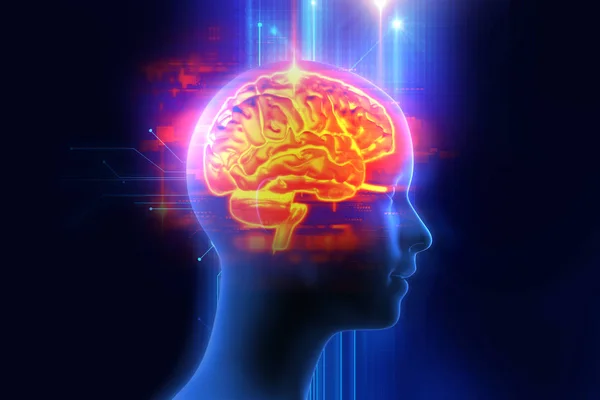 3D-leképezést az emberi agy, a technológiai háttér — Stock Fotó