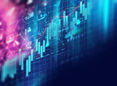 Teknik mali grafik teknolojisi arka plan üzerinde