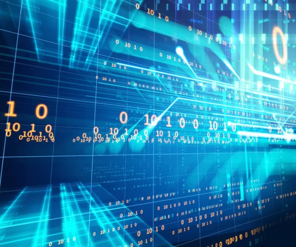 Blå geometrisk form abstrakt teknologi baggrund - Stock-foto