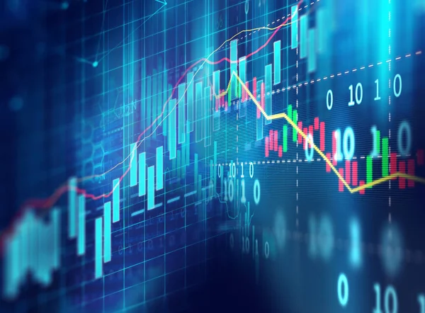 Tekniska finansiella diagram på teknik abstrakt bakgrund — Stockfoto